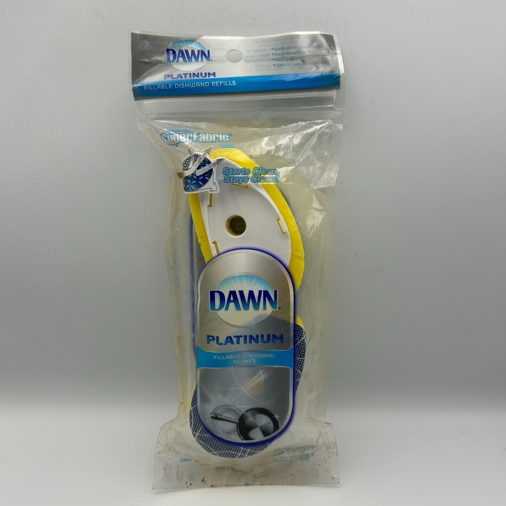 Dawn Platinum Superfabric Refill Fillable Dish Wand 2 Count Pad Pack NEW RARE